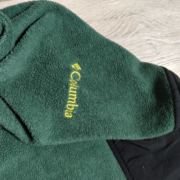VTG Columbia 10/12 Youth 90s Oregon Ducks Football Fleece Jacket Green Full Zip - Picture 15 of 15